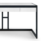 Solid Acacia Wood Industrial Desk – Distressed / Farmhouse, 1-Person