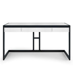 Solid Acacia Wood Industrial Desk – Distressed / Farmhouse, 1-Person