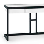 Solid Acacia Wood Industrial Desk – Distressed / Farmhouse, 1-Person