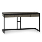 Solid Acacia Wood Industrial Desk – Distressed / Farmhouse, 1-Person
