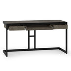 Solid Acacia Wood Industrial Desk – Distressed / Farmhouse, 1-Person