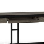 Solid Acacia Wood Industrial Desk – Distressed / Farmhouse, 1-Person