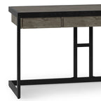 Solid Acacia Wood Industrial Desk – Distressed / Farmhouse, 1-Person