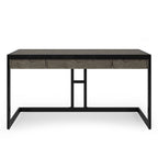 Solid Acacia Wood Industrial Desk – Distressed / Farmhouse, 1-Person