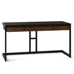 Solid Acacia Wood Industrial Desk – Distressed / Farmhouse, 1-Person