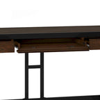 Solid Acacia Wood Industrial Desk – Distressed / Farmhouse, 1-Person