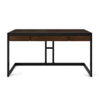 Solid Acacia Wood Industrial Desk – Distressed / Farmhouse, 1-Person