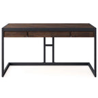Solid Acacia Wood Industrial Desk – Distressed / Farmhouse, 1-Person