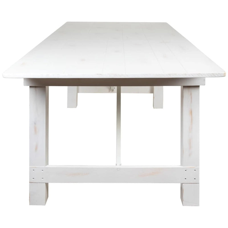 8' x 40 Rectangular Antique Rustic Solid Pine Folding Farm Table - 96D x 40W x 30H