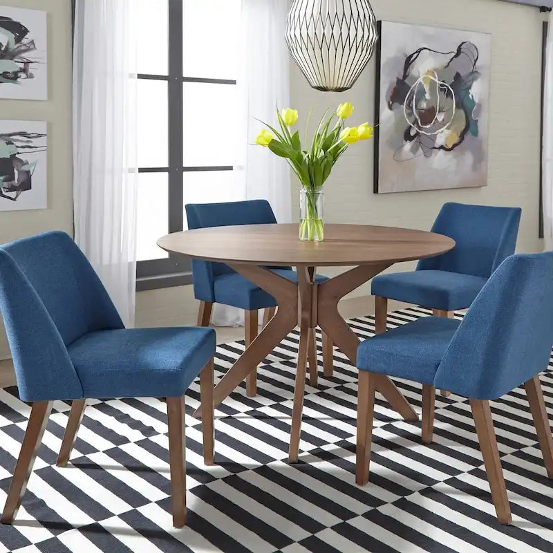 Space Savers Satin Walnut Round Pedestal Table