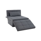 Sleeper Chair Bed, 4 In 1 Multi-Function Convertible Ottoman Bed, Breathable Linen Bed Chair, Convertible Sofa Bed