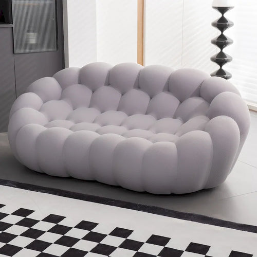 Gebogenes Bubble-Sofa für 2 Personen in Wabenform mit 3D-Textilgewebe fürs Wohnzimmer, Salon oder Apartment