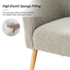 Sheila moderner Bouclé-Sessel, 30 W, mit Massivholzbeinen, 2er-Set von HULALA HOME
