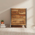 Brown Industrial Mango Wood Sideboard, 4-Drawer, Single