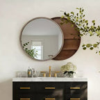 23.6 moderne ronde schuifbare wandspiegel met opbergruimte, ruimtebesparende make-upspiegel voor de badkamer, decoratieve spiegel voor de woonkamer