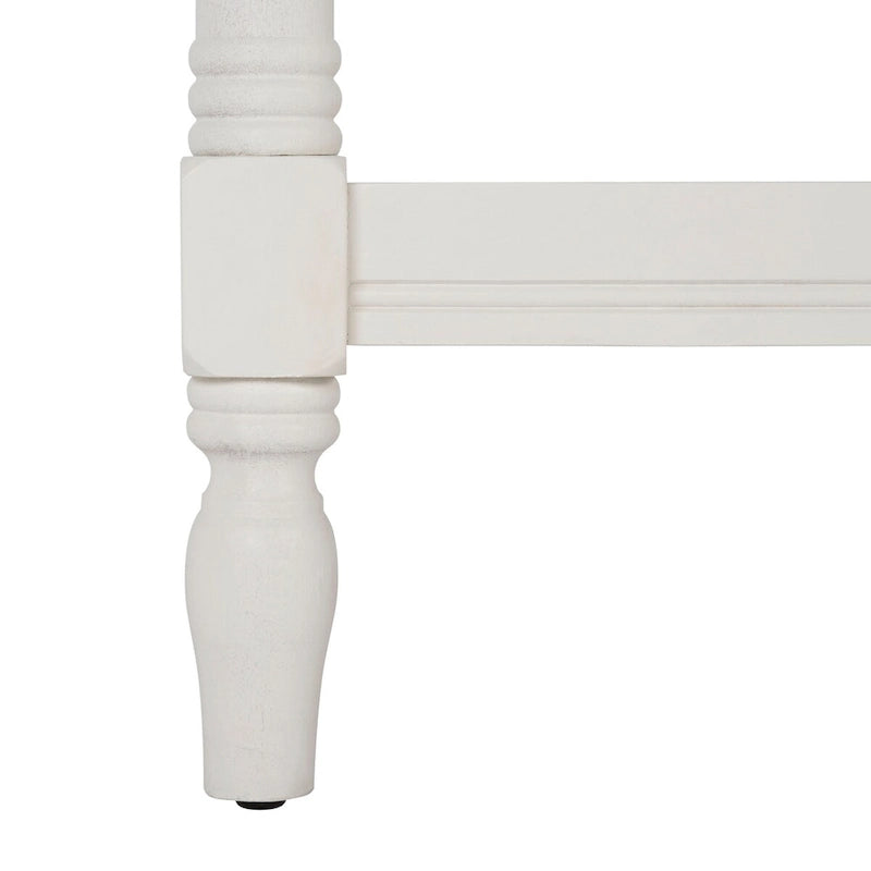 White Painted Wood Coffee Table with Slatted Shelf, 1-Piece