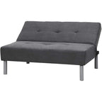 Steel Gray Convertible Mini Futon Sofa – Seats 2, Folds to Bed