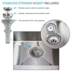 Lavatoio per lavanderia con mobile, in acciaio inox, 24-in W x 22-in D x 35-in H