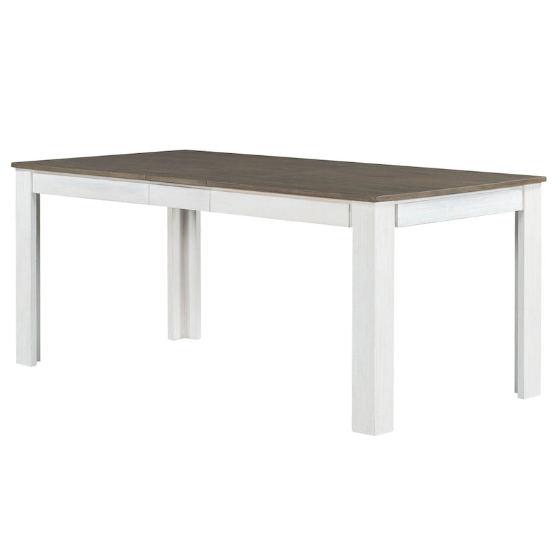 7-Piece Wooden Dining Table Set with 12 Leaf