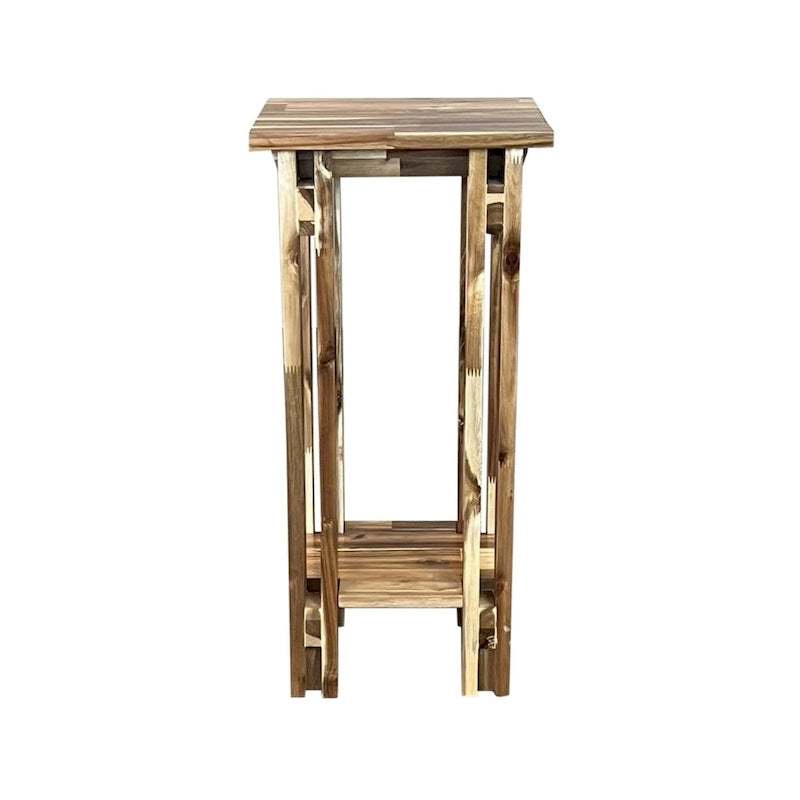 Acacia Wood Architectural Recliner Table with Shelf