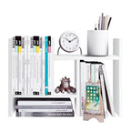 Black / Beige / White / Brown 2-Section Wooden Desk Organizer – Single Use