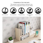Black / Beige / White / Brown 2-Section Wooden Desk Organizer – Single Use