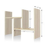Black / Beige / White / Brown 2-Section Wooden Desk Organizer – Single Use