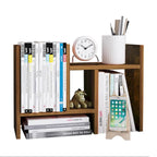 Black / Beige / White / Brown 2-Section Wooden Desk Organizer – Single Use