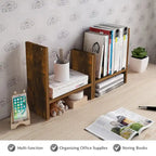 Black / Beige / White / Brown 2-Section Wooden Desk Organizer – Single Use