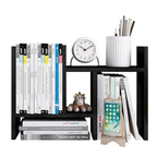 Black / Beige / White / Brown 2-Section Wooden Desk Organizer – Single Use