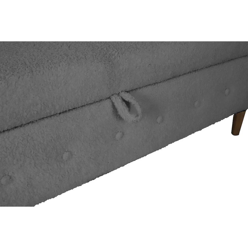 Aufbewahrungsbank fürs Schlafzimmer am Fußende des Bettes, Samt-Ottomane mit gerollten Armlehnen, langes Sofa