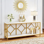 70.9 Inch Sofa Console Table with Open Storage Shelf, Industrial Narrow Extra Long Sofa Tables Entry Table Behind Couch Table