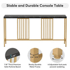 70.9 Inch Sofa Console Table with Open Storage Shelf, Industrial Narrow Extra Long Sofa Tables Entry Table Behind Couch Table