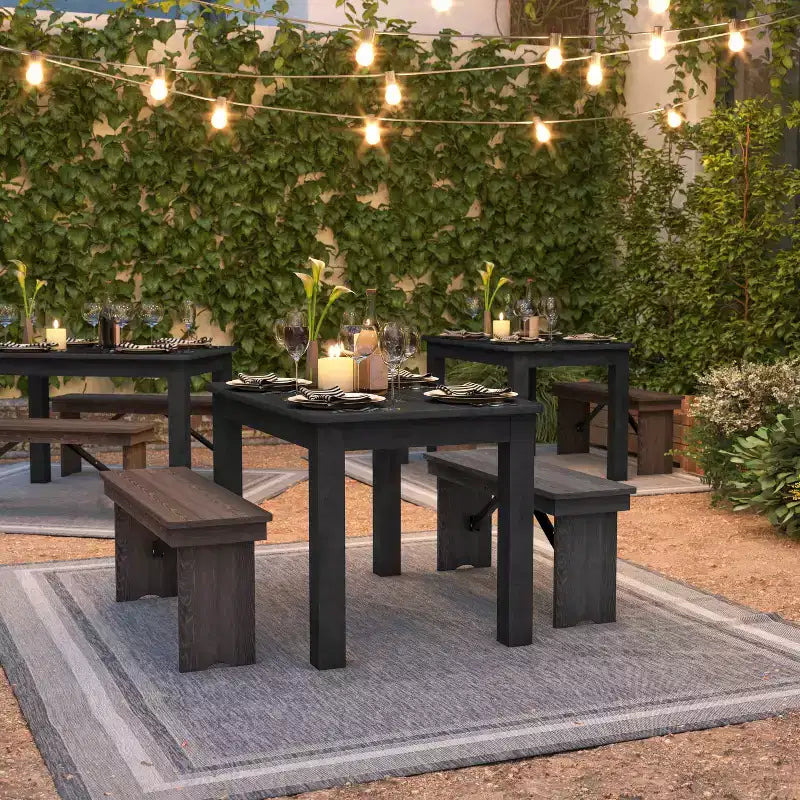 Flash Furniture rechthoekige boerderij-eettafel van massief grenenhout, 46 x 30
