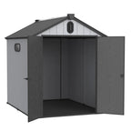 6 ft x 4 ft/6 ft x 8 ft/8 ft x 6 ft/8 ft x 10 ft All-Weather Resin Outdoor Plastic Storage Shed w/Floor, Spire Tool Shed