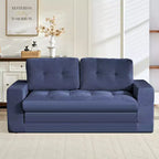 Rozkładana sofa-futon Mjkone 2 w 1 o szerokości 71', tapicerowana tkaniną sztruksową, z pikowanymi guzikami, dwuosobowa sofa z funkcją spania, oszczędzająca miejsce