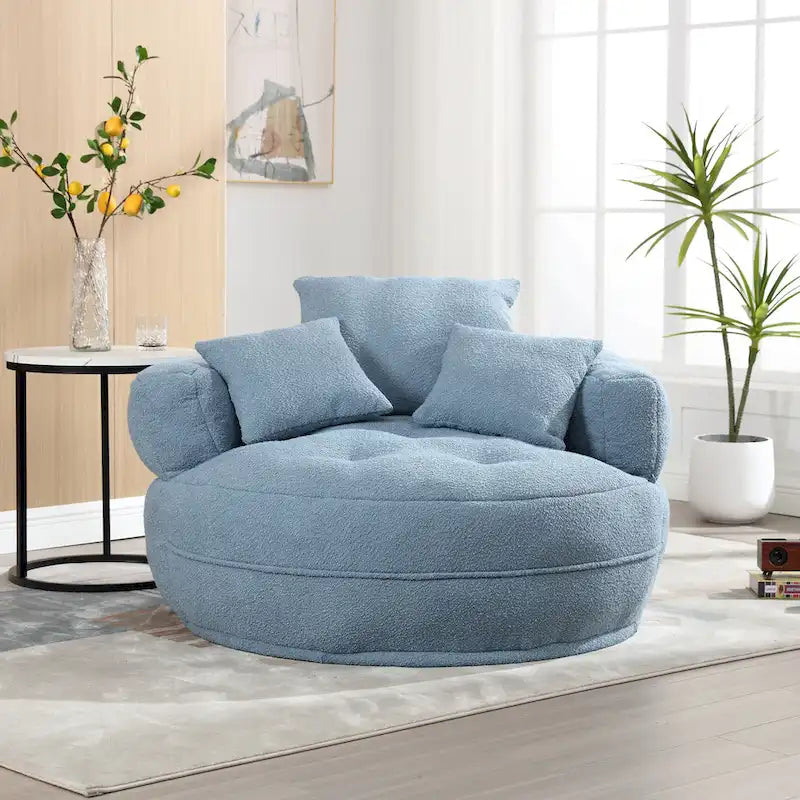Fauteuil rond de relaxation ?C blanc/bleu/gris/jaune/orange/rouge rosé/bleu marine/vert, 1 ou 2 places