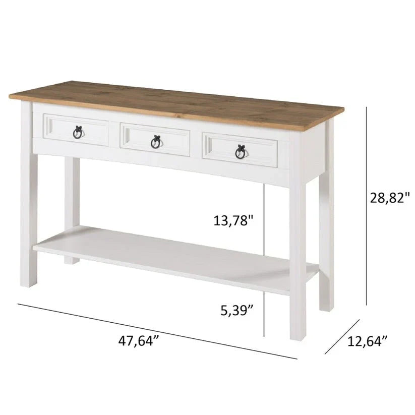 Konsolentisch aus Holz für den Flur mit 3 Schubladen Corona | Furniture Dash - N/A
