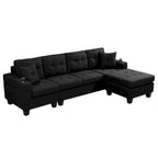 Sectional Sofa Living Room with L Shape Chaise Lounge and cup holder
