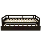 Uitschuifbaar ligbed met onderschuifbed, houten ligbed met onderschuifbed