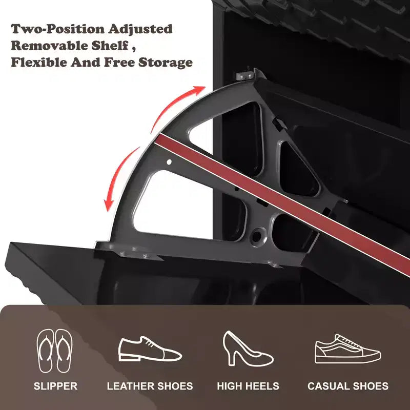CLIHOME Schuhschrank für den Eingangsbereich mit Stauraum für 24 Paar Schuhe, Klappschubladen, Schuhregal und Organizer