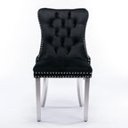 Upholstered Tufted Velvet Dining Chair with Solid Wood Legs Set of 6