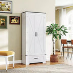 Dispensa HOMCOM in stile rustico da 72 con ante a fienile, mobile alto da cucina con ripiani regolabili e cassetto