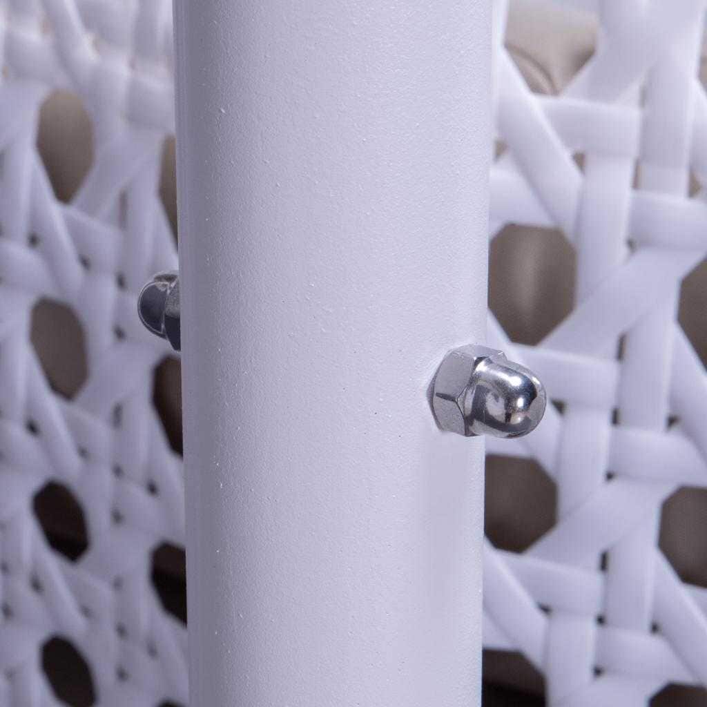LeisureMod hangende eierstoel voor 2 personen met standaard - hangmatstoel voor buiten en binnen van rotanlook wicker, met kussens