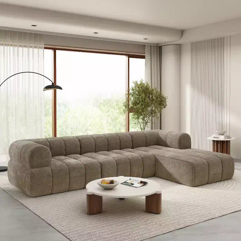 Christopher Knight Home Keri 122 moderne L-vormige hoekbank van schuim met hoge dichtheid en lage rugleuning