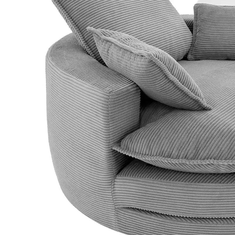 Draaibare accentstoel met 360°-rotatie, ronde kuipstoel met kussen voor de woonkamer