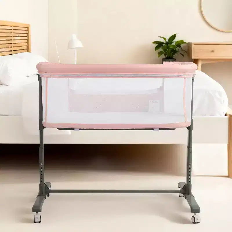 Culla per neonati con ruote ?? beige / grigio / rosa, culla co-sleeping, per 1 neonato