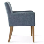 Set di 6 sedie da pranzo imbottite con braccioli, poltroncine moderne in lino con gambe in legno, sedie decorative per sala da pranzo e soggiorno - Panipeachy