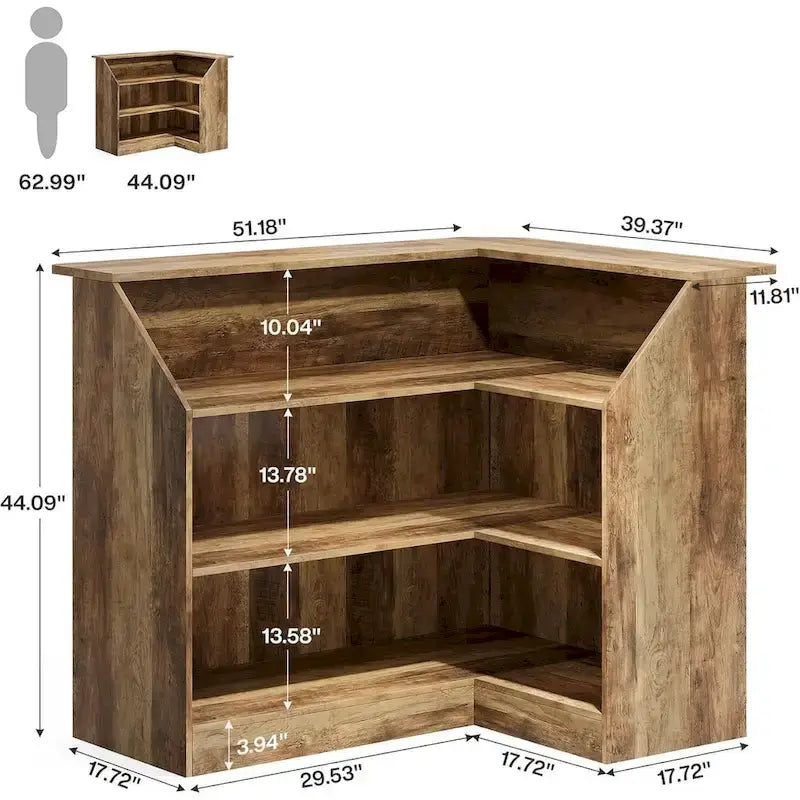Meuble-bar en L avec porte-verres à pied pour bar à domicile