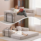 Verwandelbares Bodensofa-Bett mit Kissenlehne aus Chenille für Wohnzimmer und Schlafzimmer